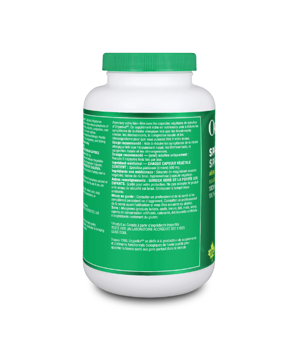 Spirulina Tablets - 1000 mg/180 tabs - Organika Health Products