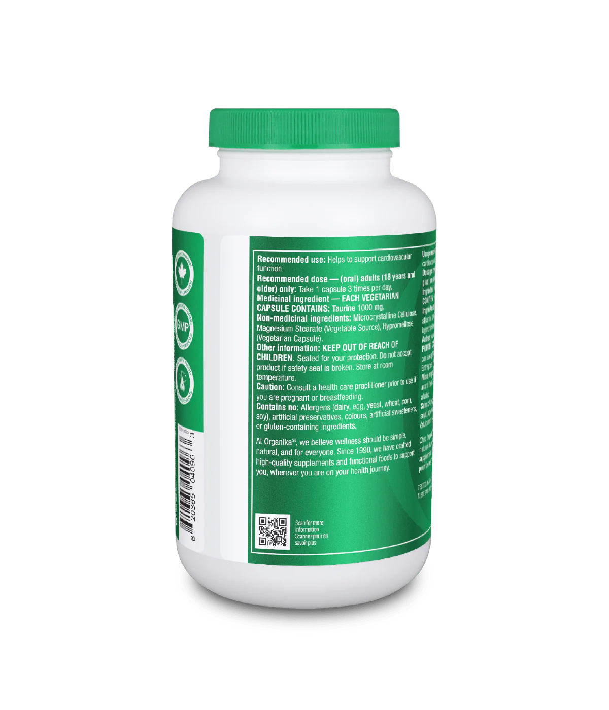 Taurine 3000 Ultra Strength - 240 vcaps - Organika Health Products