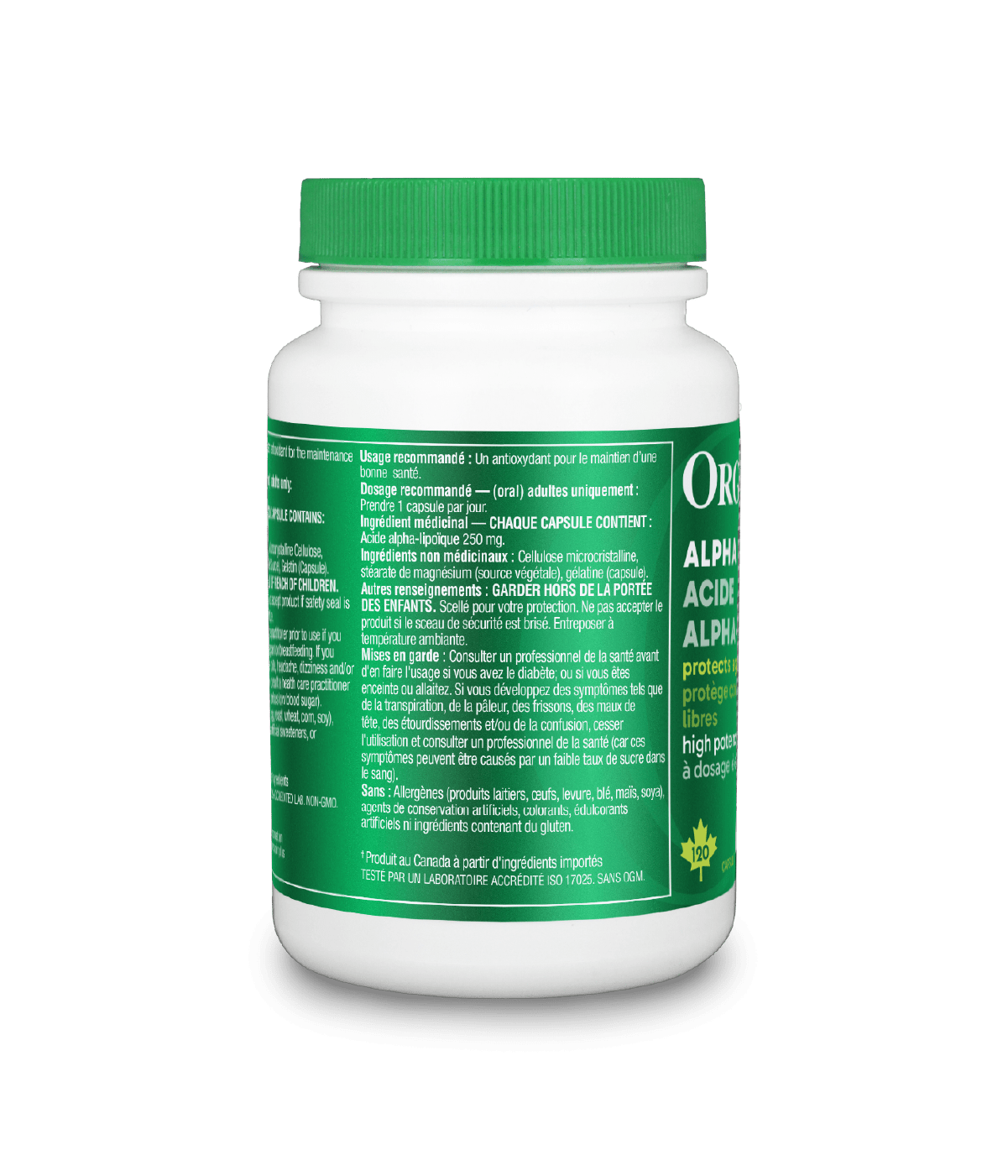 Alpha Lipoic Acid - 120 caps - Organika Health Products