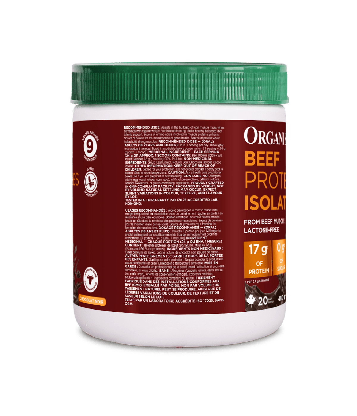 Beef Protein Isolate - 480 g - Organika Health Products