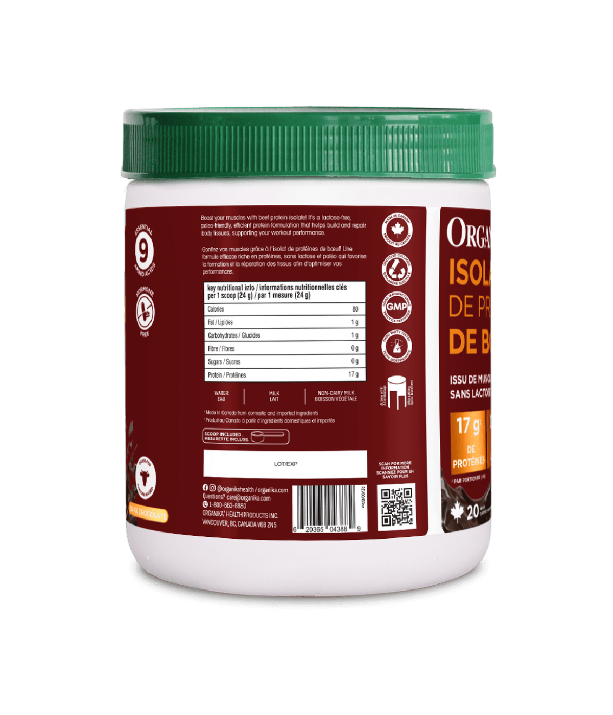 Beef Protein Isolate - 480 g - Organika Health Products