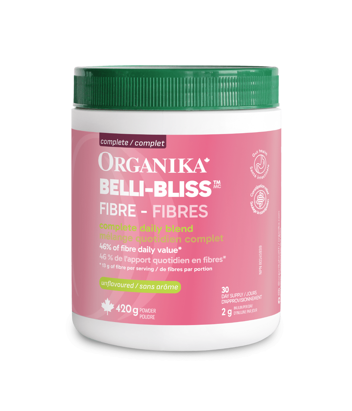 Belli - Bliss Complete Fibre - Unflavoured - 420 g Tub - Organika Health Products