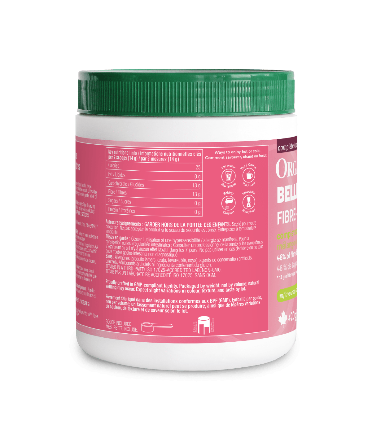 Belli - Bliss Complete Fibre - Unflavoured - 420 g Tub - Organika Health Products