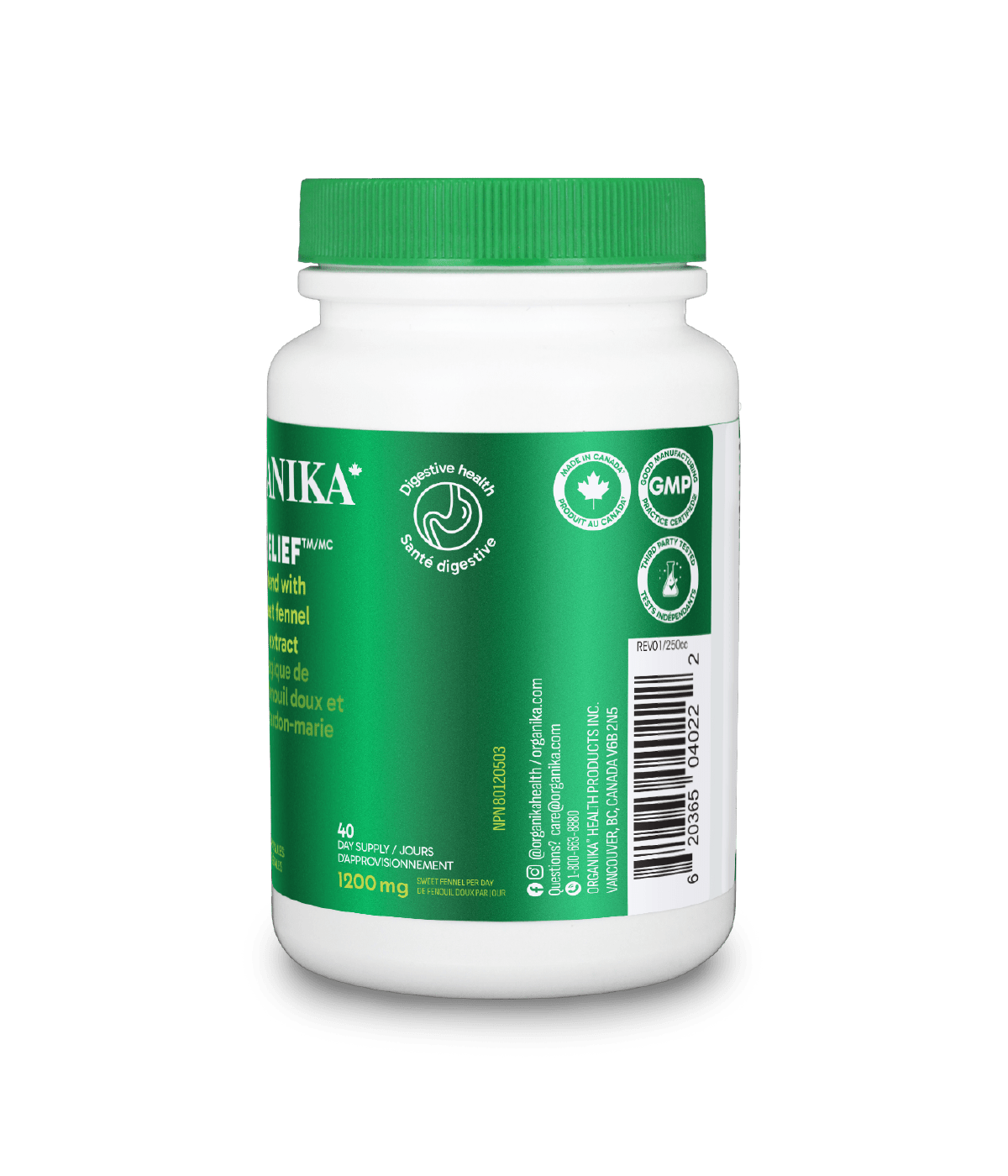 Bloat Relief - 120 Vcaps - Organika Health Products