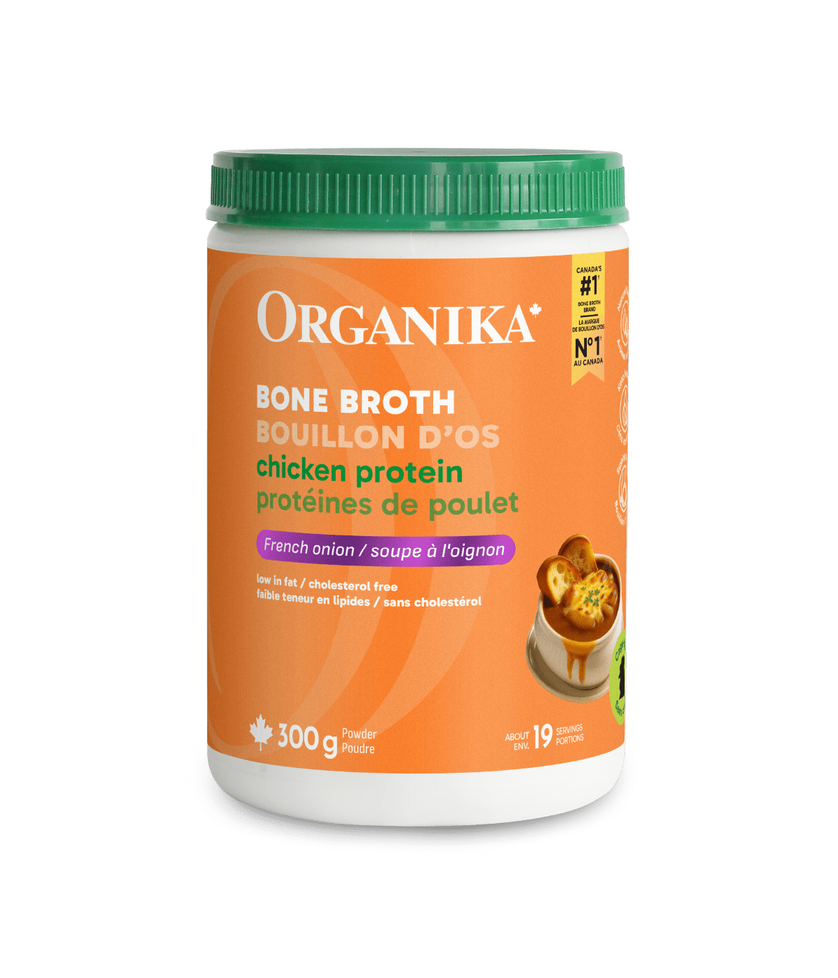 Bone Broth Chicken Protein - French Onion - 300 g - Organika Health Products