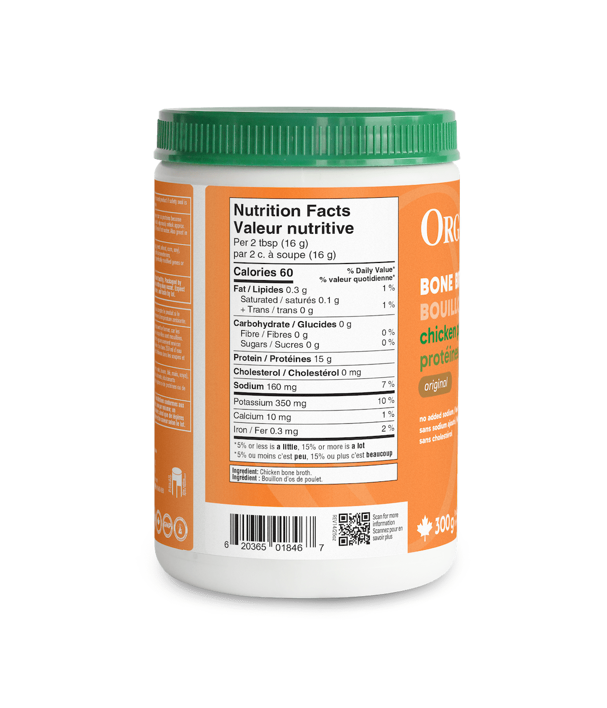 Chicken Bone Broth Protein Powder - Original - Organika Health Products