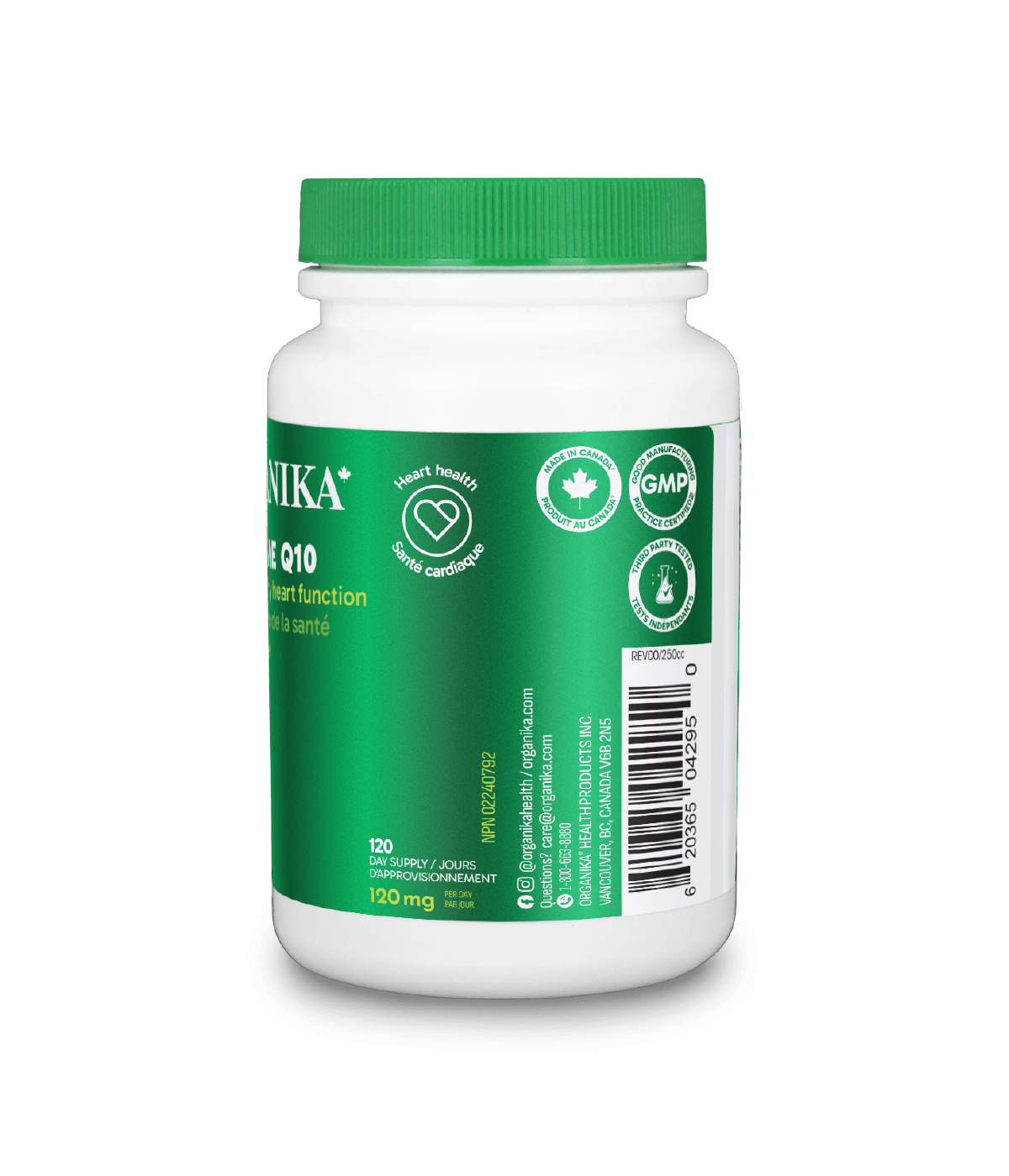 Coenzyme Q10 - 120 capsules - Organika Health Products