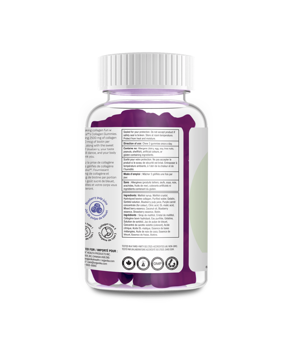 Collagen Gummies - Blueberry Bliss - Organika Health Products