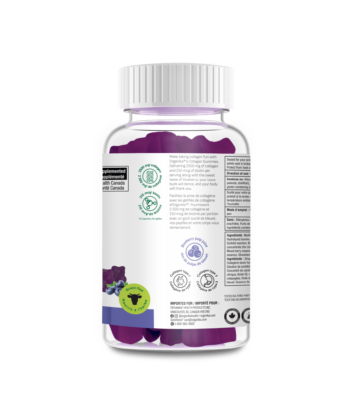 Collagen Gummies - Blueberry Bliss - Organika Health Products