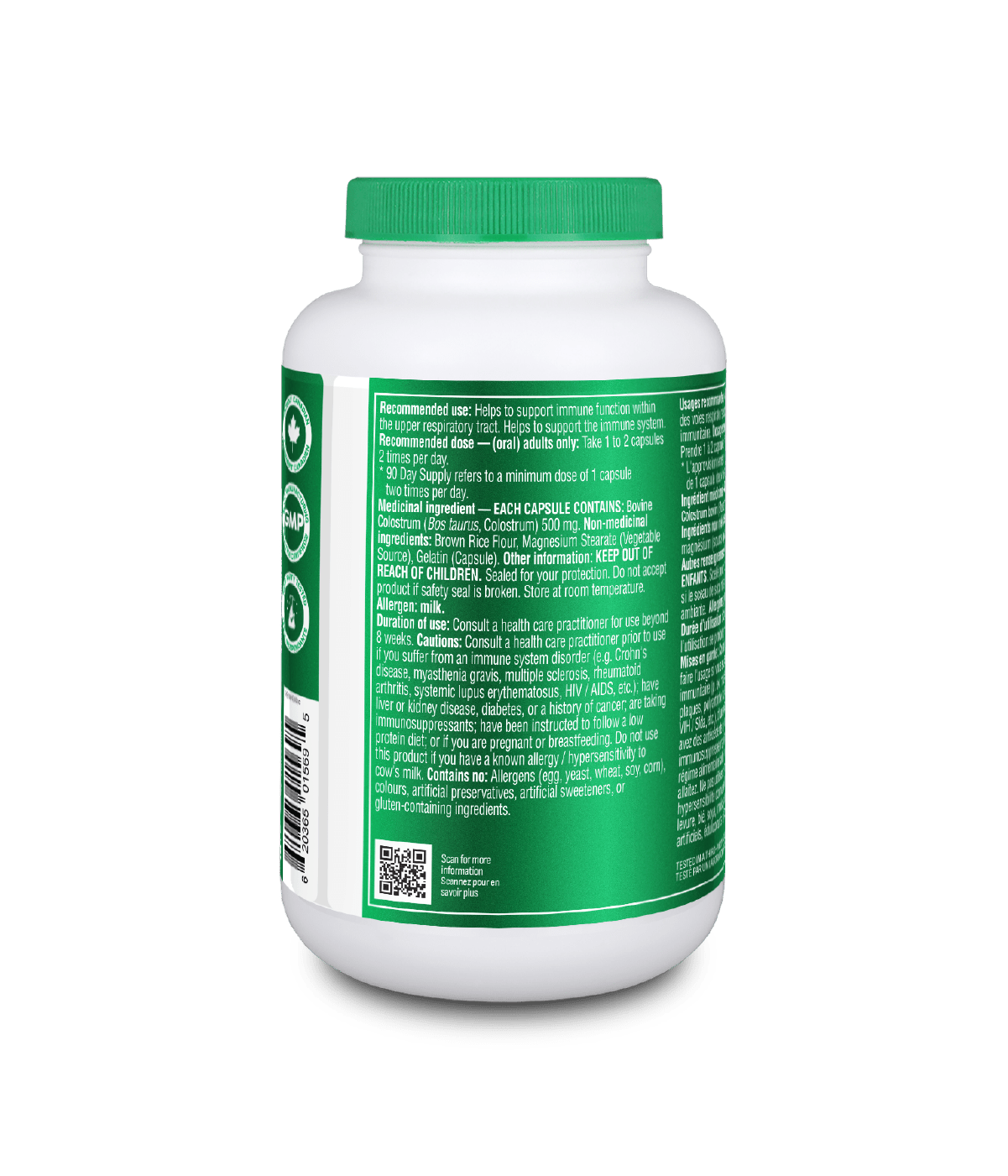 Colostrum Capsules - 180 Caps - Organika Health Products