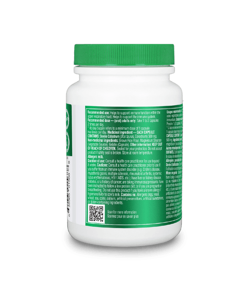 Colostrum Capsules - 90 Caps - Organika Health Products