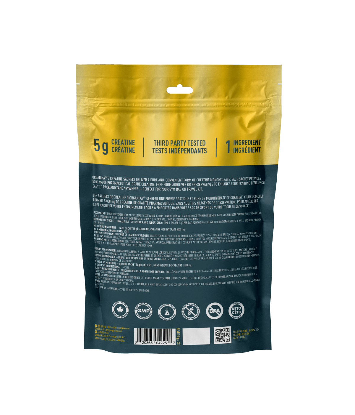 Creatine Sachets - Unflavoured - Organika Health Products