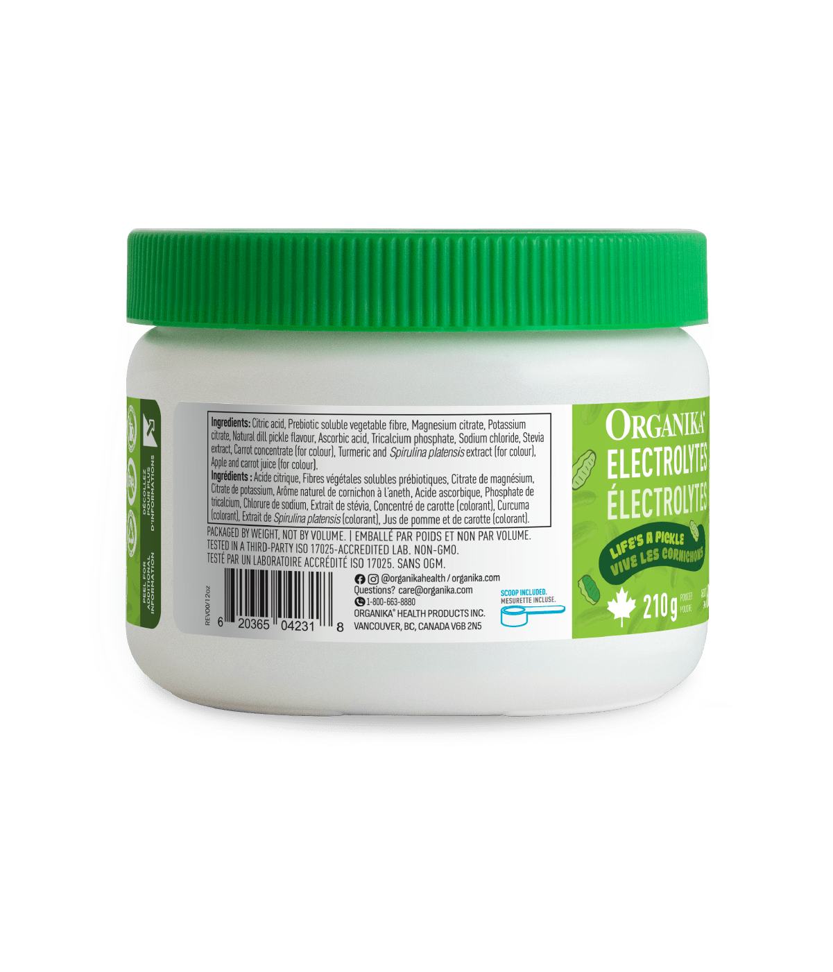 Electrolytes 60 Servings - Dill Pickle - 210 g - 60 servings - Organika Health Products