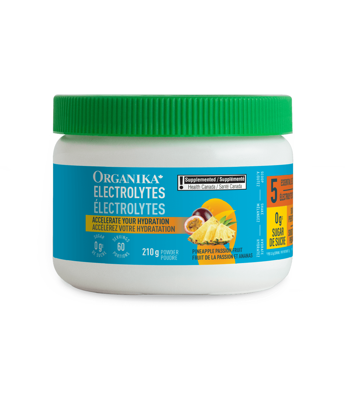Electrolytes 60 Servings - Pineapple Passion - Pineapple Passion - Organika Health Products