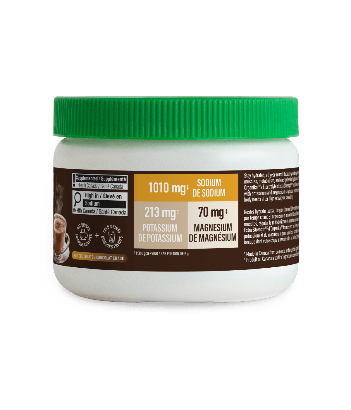 Electrolytes Extra Strength - Hot Chocolate - Hot Chocolate - Organika Health Products