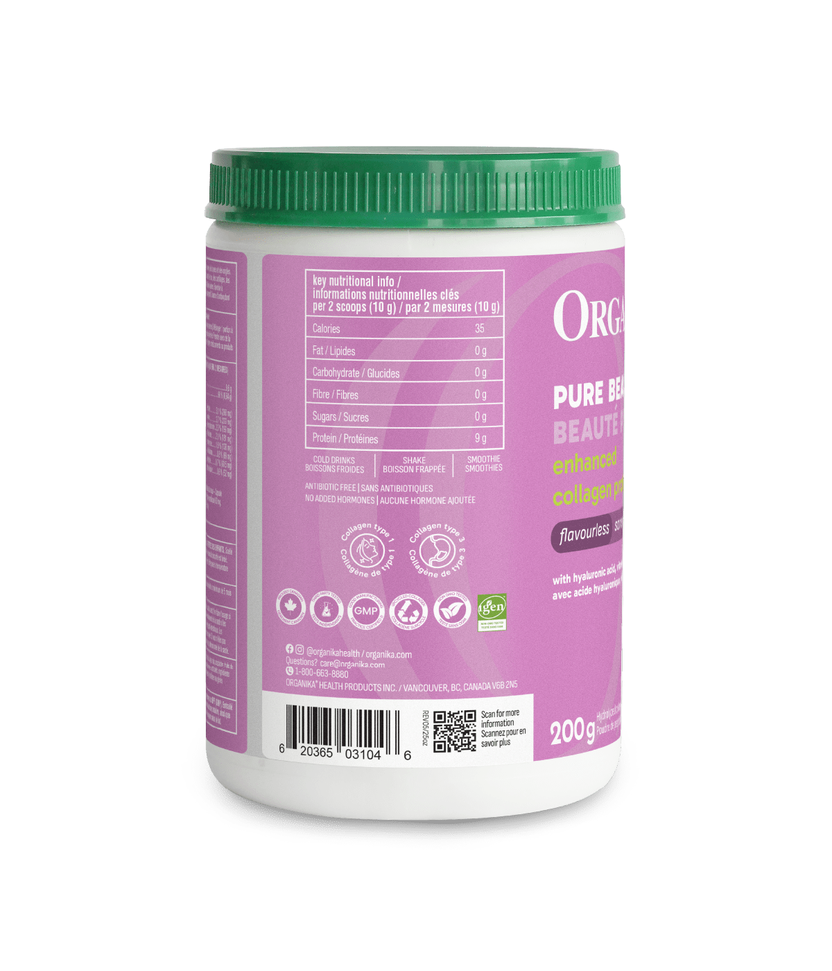 Enhanced Collagen Protein Pure Beauty - 200 g - Organika Health Products