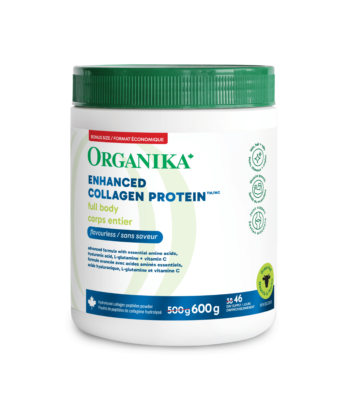Full Body Enhanced Collagen Protein - 600 g - Organika Health Products