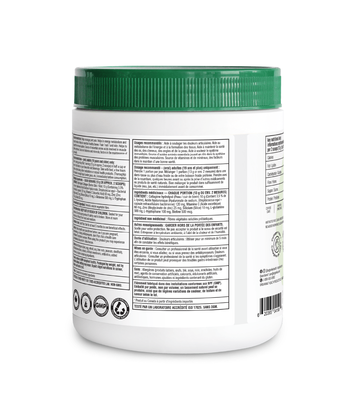Full Body Enhanced Collagen Protein - 600 g - Organika Health Products