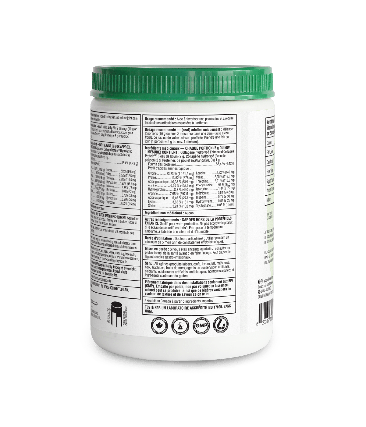 Full Spectrum Collagen - 250 g - Organika Health Products