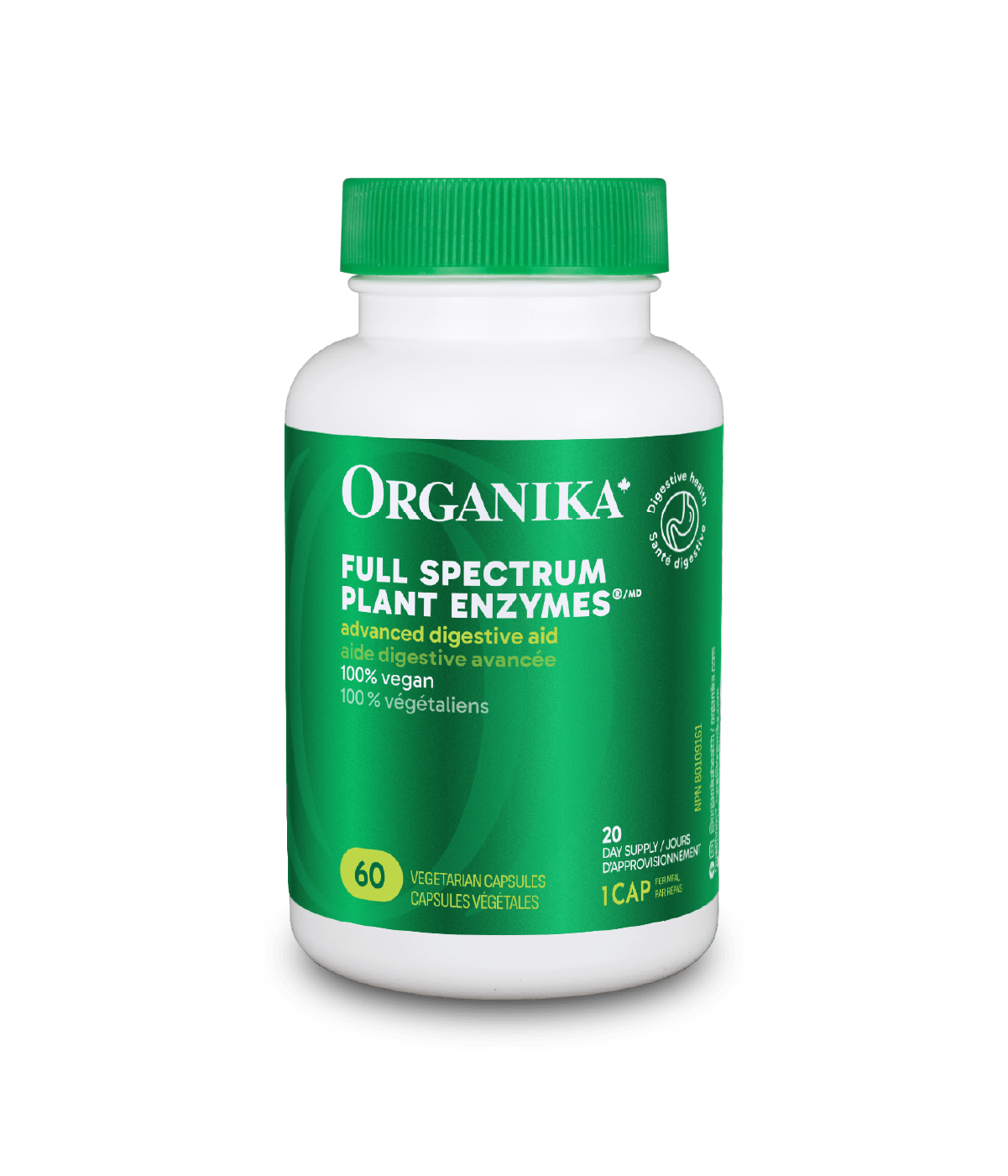 Full Spectrum Plant Enzymes - 60 vcaps - Organika Health Products