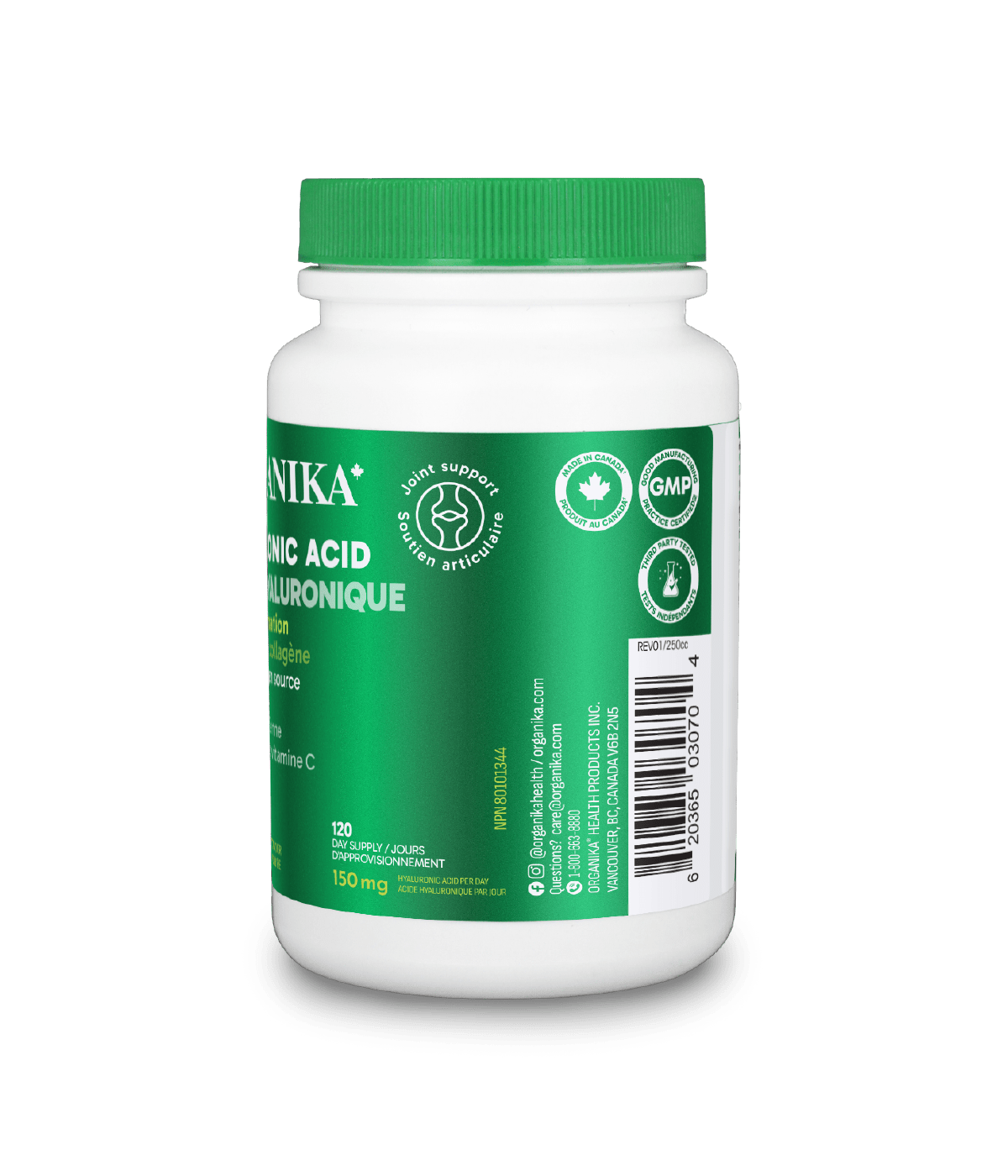 Hyaluronic Acid Powder - 150 mg - Organika Health Products