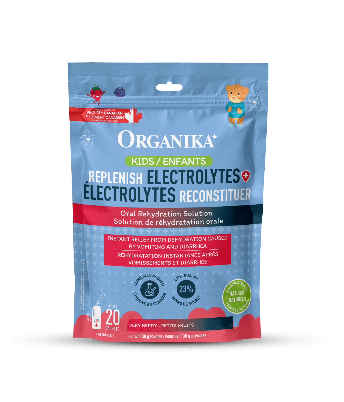 Kids Replenish Electrolytes (Isotonic) - 20 Pack Pouch - Organika Health Products