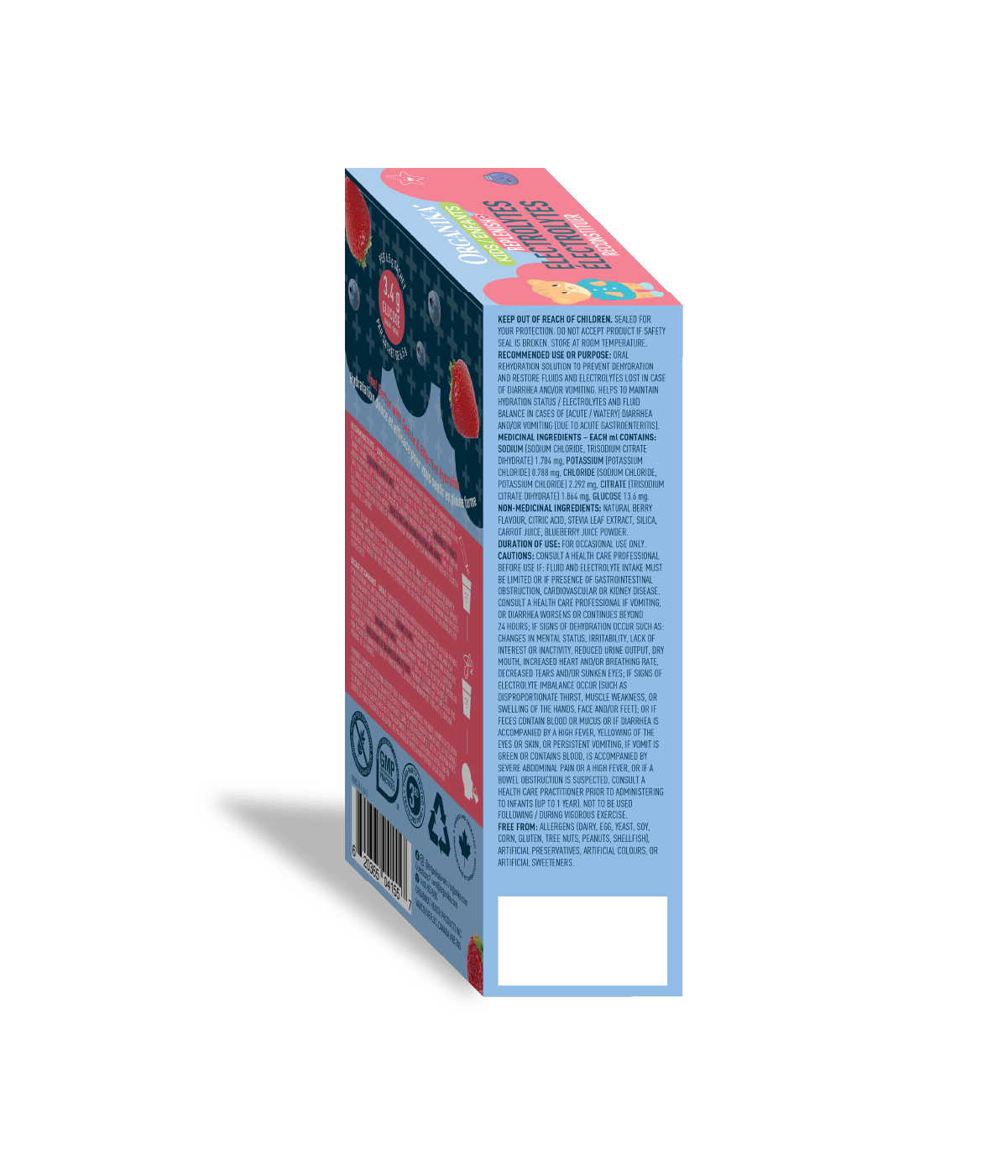 Kids Replenish Electrolytes (Isotonic) - 8 Pack Box - Organika Health Products