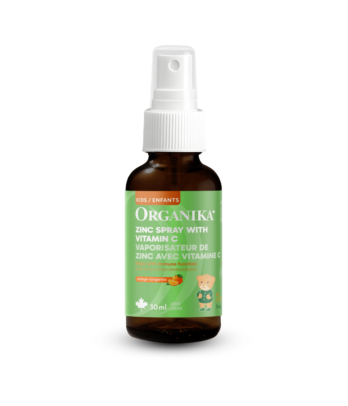 Kids Zinc Spray with Vitamin C - Orange Tangerine - Organika Health Products