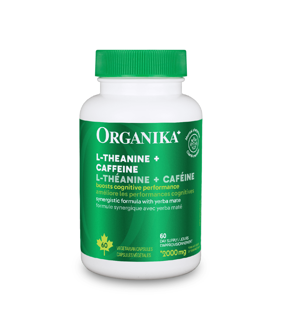 L - theanine + Caffeine - 60 Vcaps - Organika Health Products