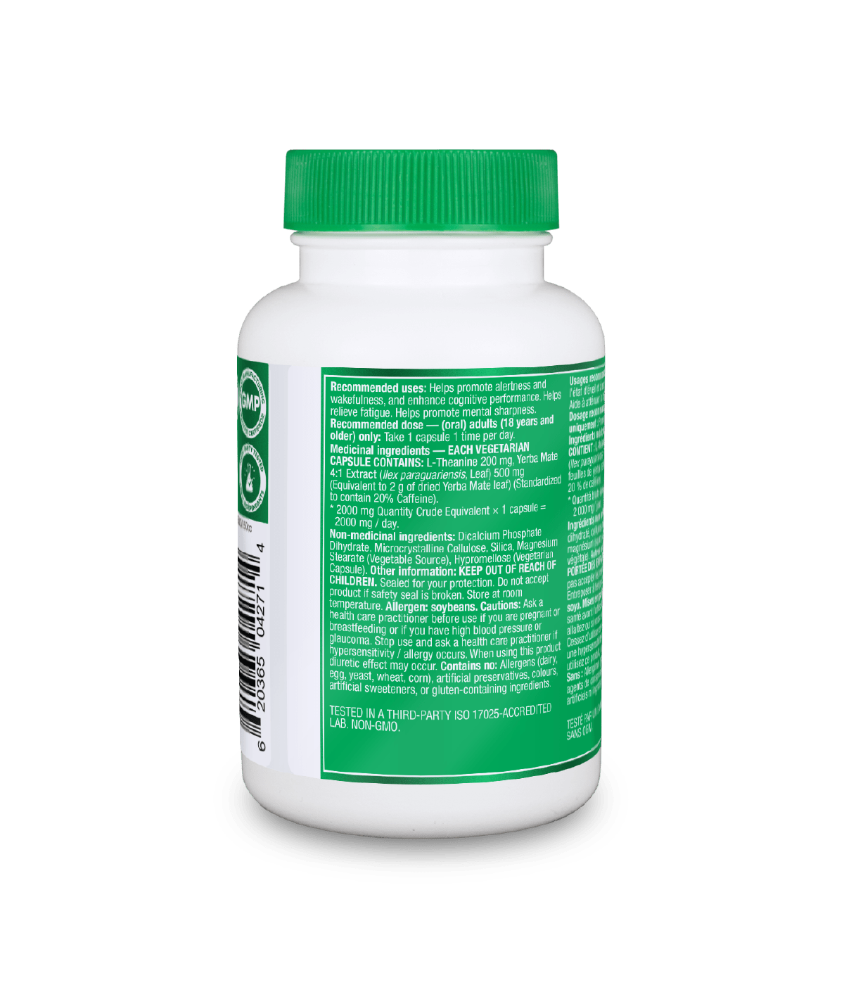 L - theanine + Caffeine - 60 Vcaps - Organika Health Products