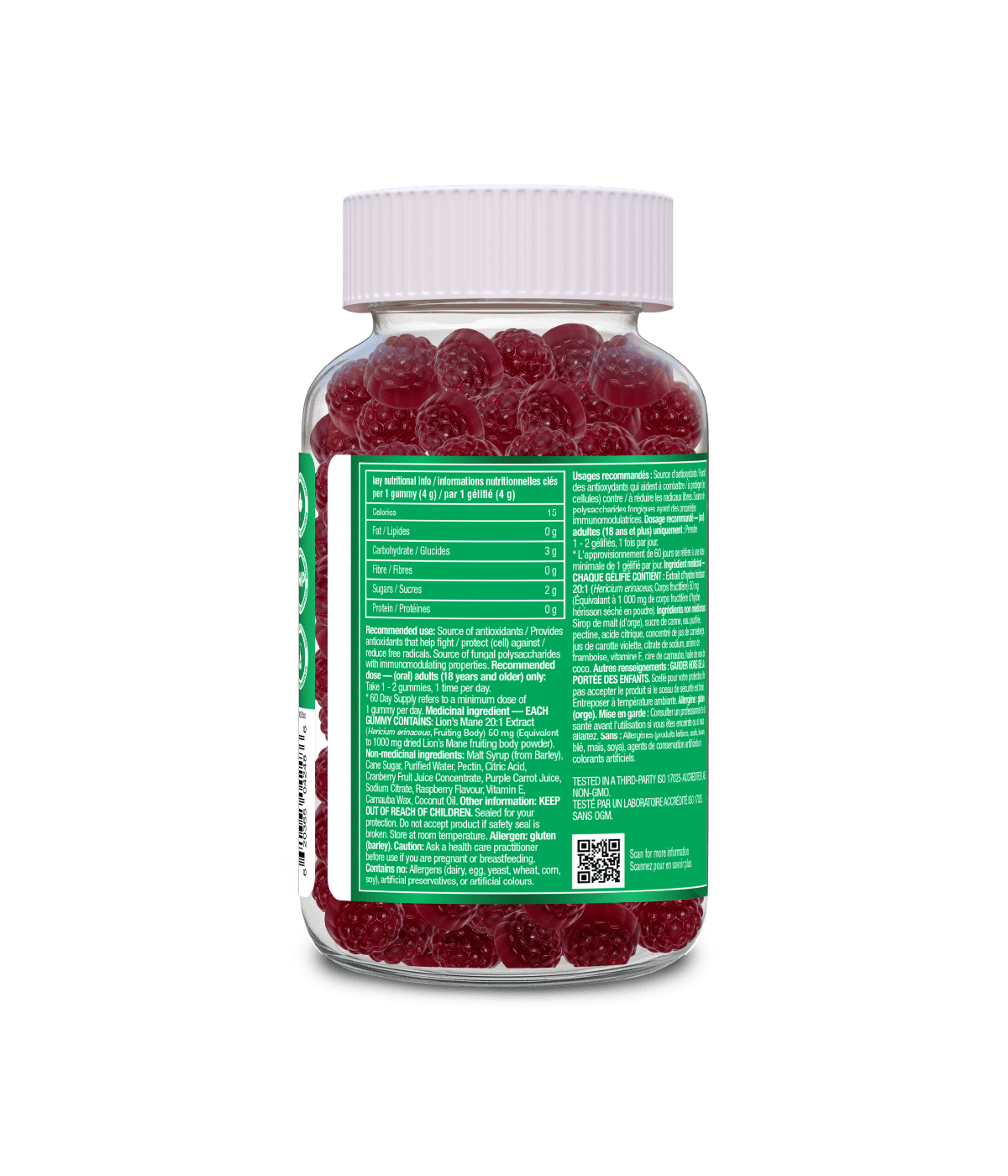Lion's Mane Gummies - 60 Gummies - Organika Health Products
