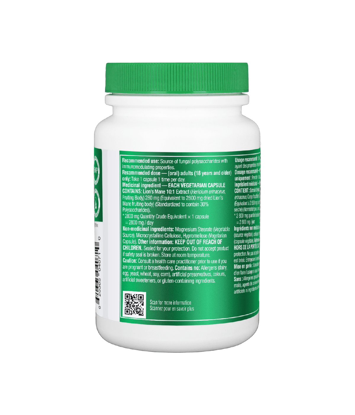 Lion's Mane Ultra Strength Organic Mushroom Extract - 120 Vcaps - Organika Health Products