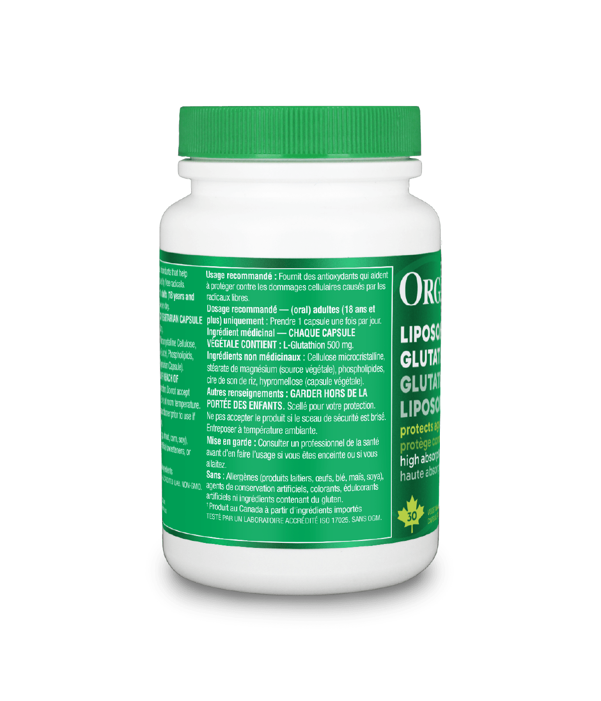 Liposomal Glutathione - 500 mg / 30 capsules - Organika Health Products