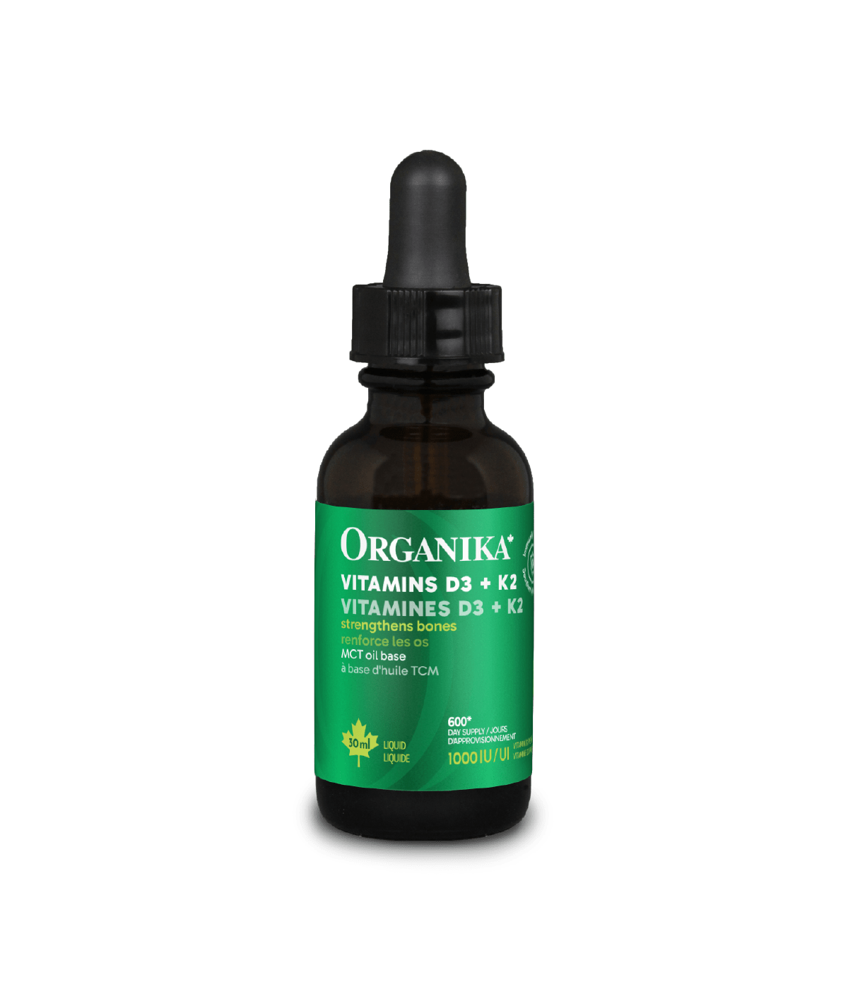 Liquid Vitamins D3 + K2 - 30 ml - Organika Health Products