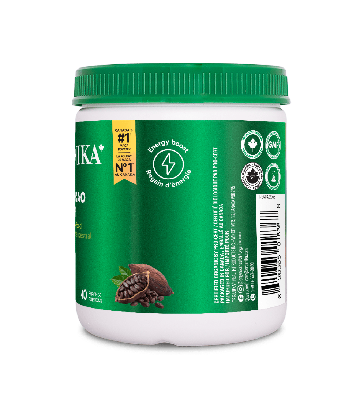 Maca + Cacao Powder - 200 g - Organika Health Products