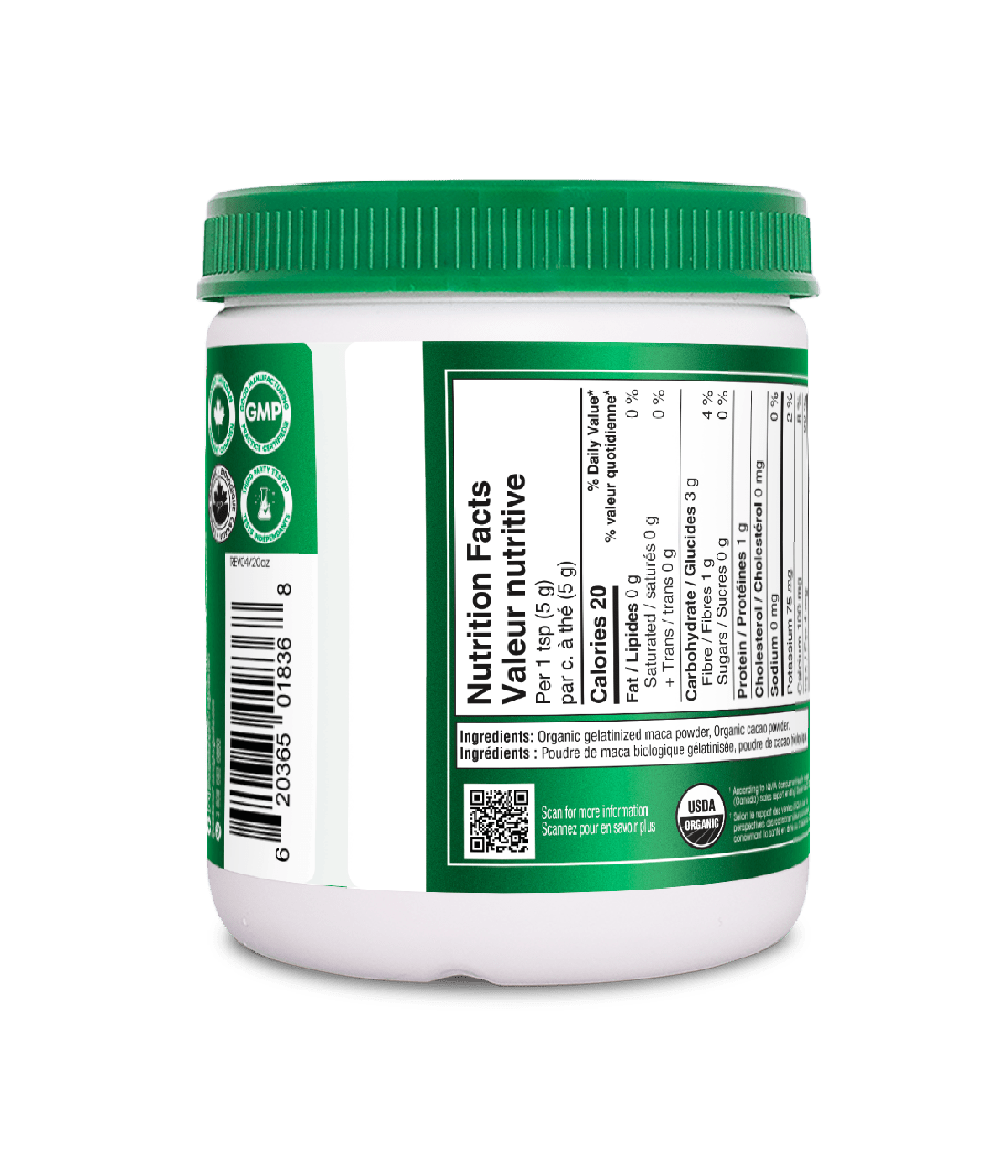 Maca + Cacao Powder - 200 g - Organika Health Products