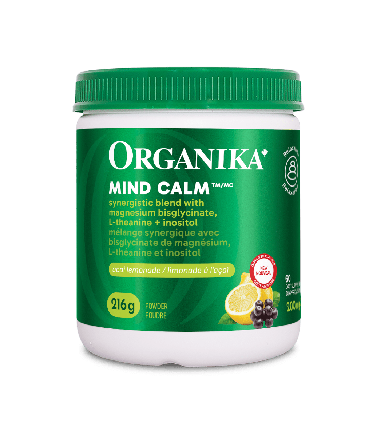 Mind Calm Powder with Magnesium Bisglycinate & L-Theanine Organika Health Products Mind Calm Powder with Magnesium Bisglycinate & L-Theanine Organika Health Products