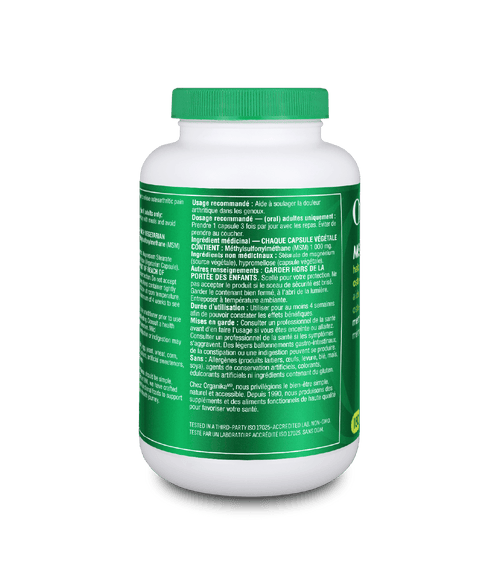 MSM (Methylsulfonylmethane) - 180 Vcaps - Organika Health Products