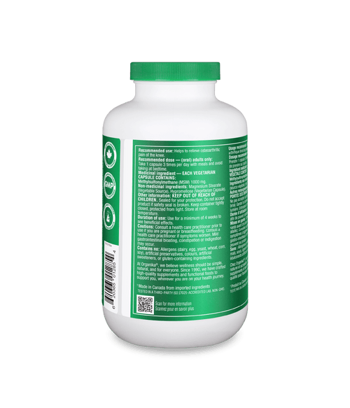 MSM (Methylsulfonylmethane) - 360 Vcaps - Organika Health Products