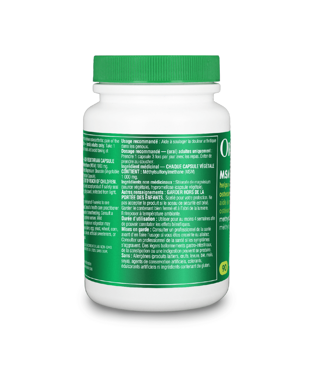 MSM (Methylsulfonylmethane) - 90 Vcaps - Organika Health Products