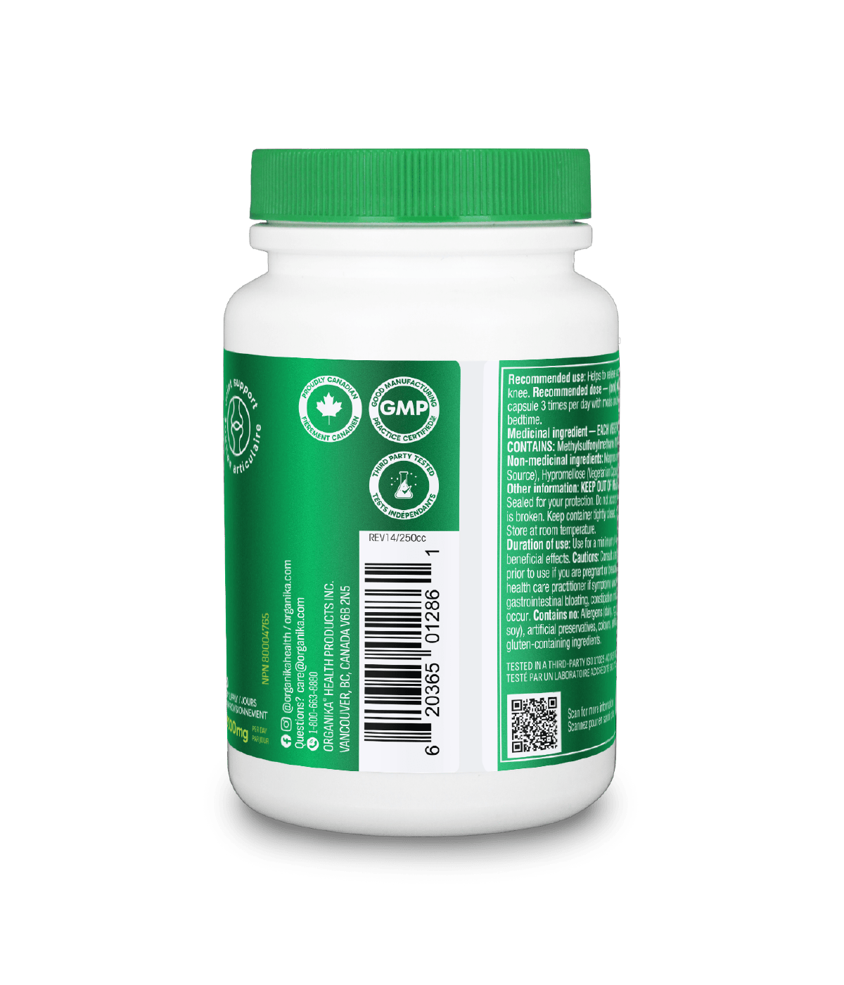 MSM (Methylsulfonylmethane) - 90 Vcaps - Organika Health Products