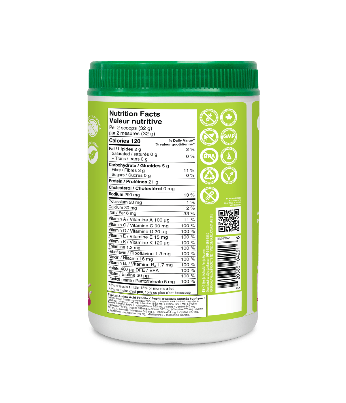 Plant - Based Daily Nutrition All - In - One Protein - Strawberry Shortcake - 640 g - Organika Health Products