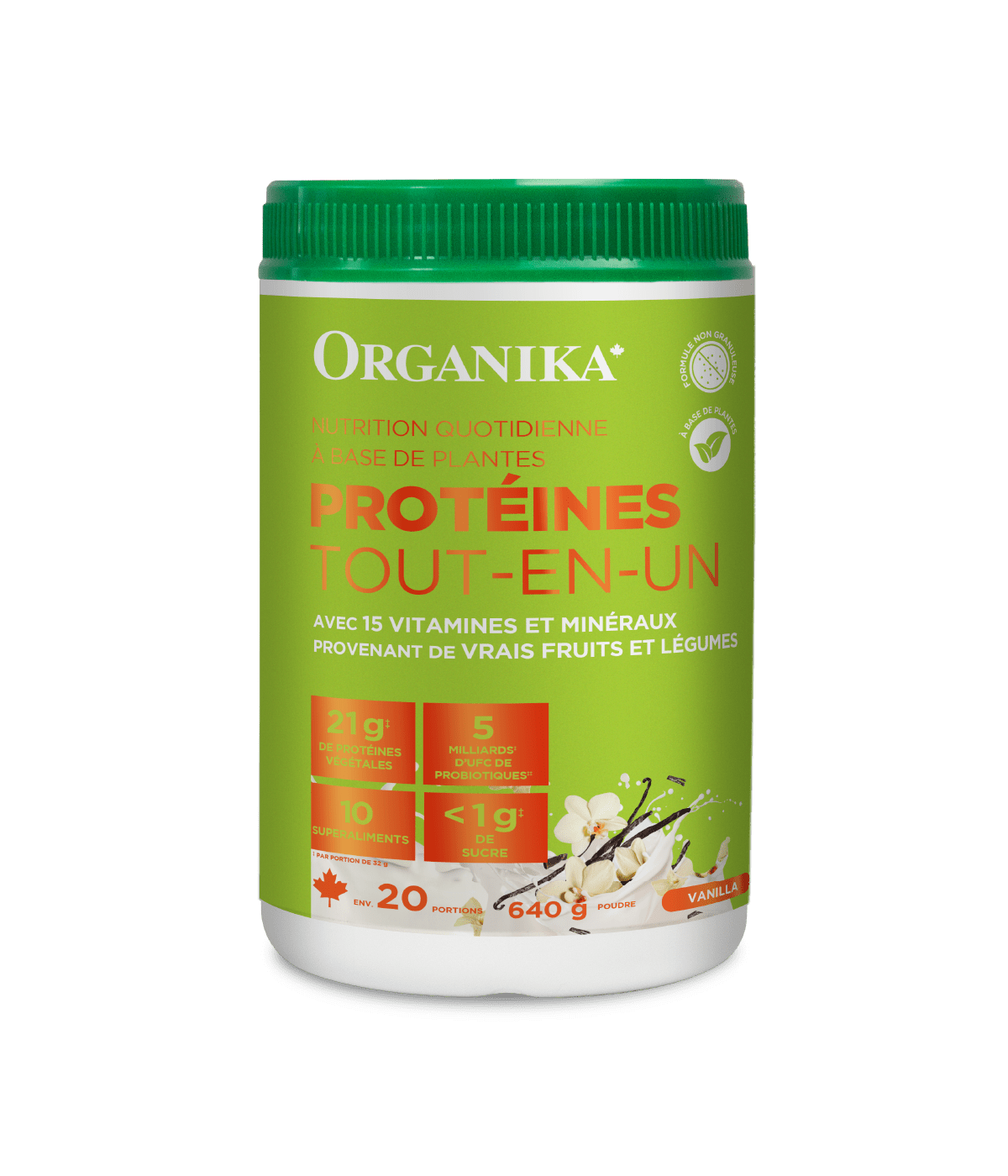 Plant - Based Daily Nutrition All - In - One Protein - Vanilla - 640 g - Organika Health Products