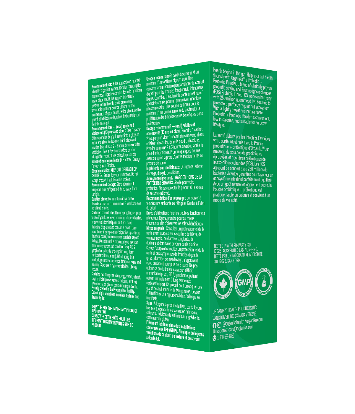 Probiotic + Prebiotic Powder - 3 g x 14 sachets - Organika Health Products