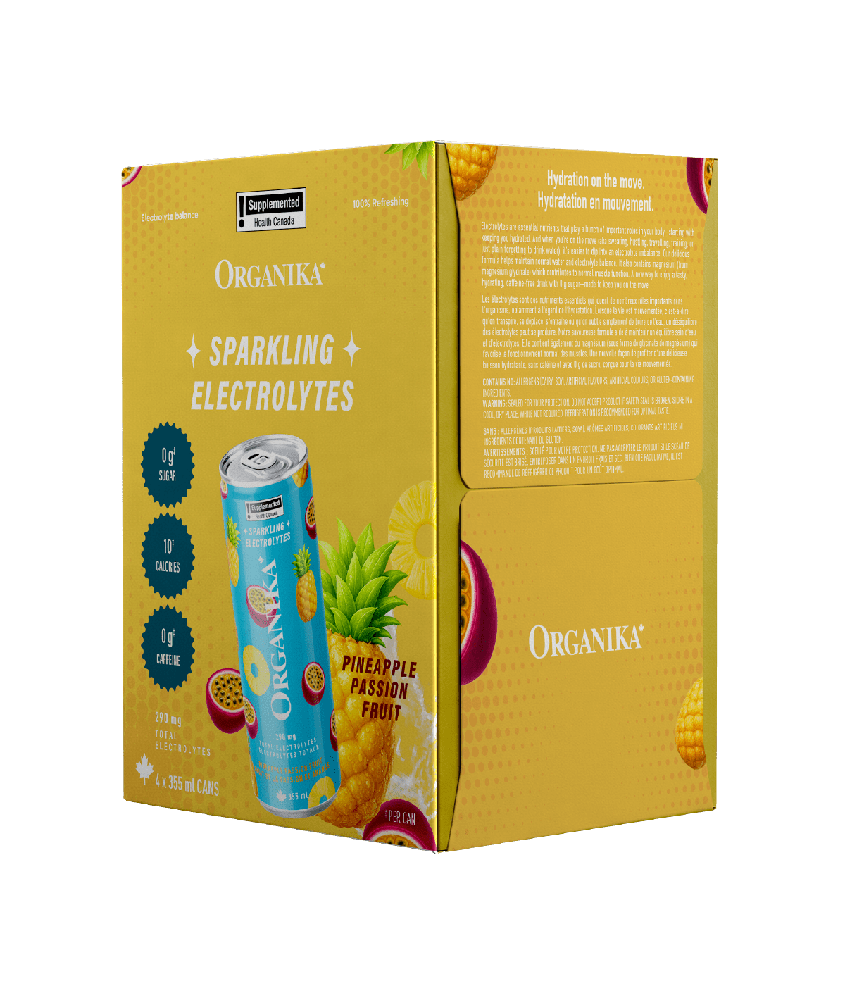 Sparkling Electrolytes (4 Pack) - 355 ml Box (4 Pack) - Organika Health Products