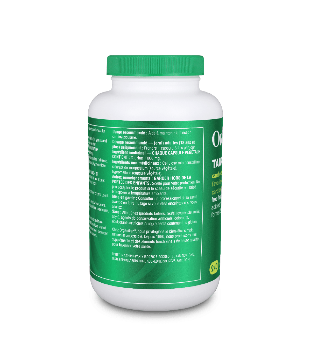 Taurine 3000 Ultra Strength - 240 vcaps - Organika Health Products