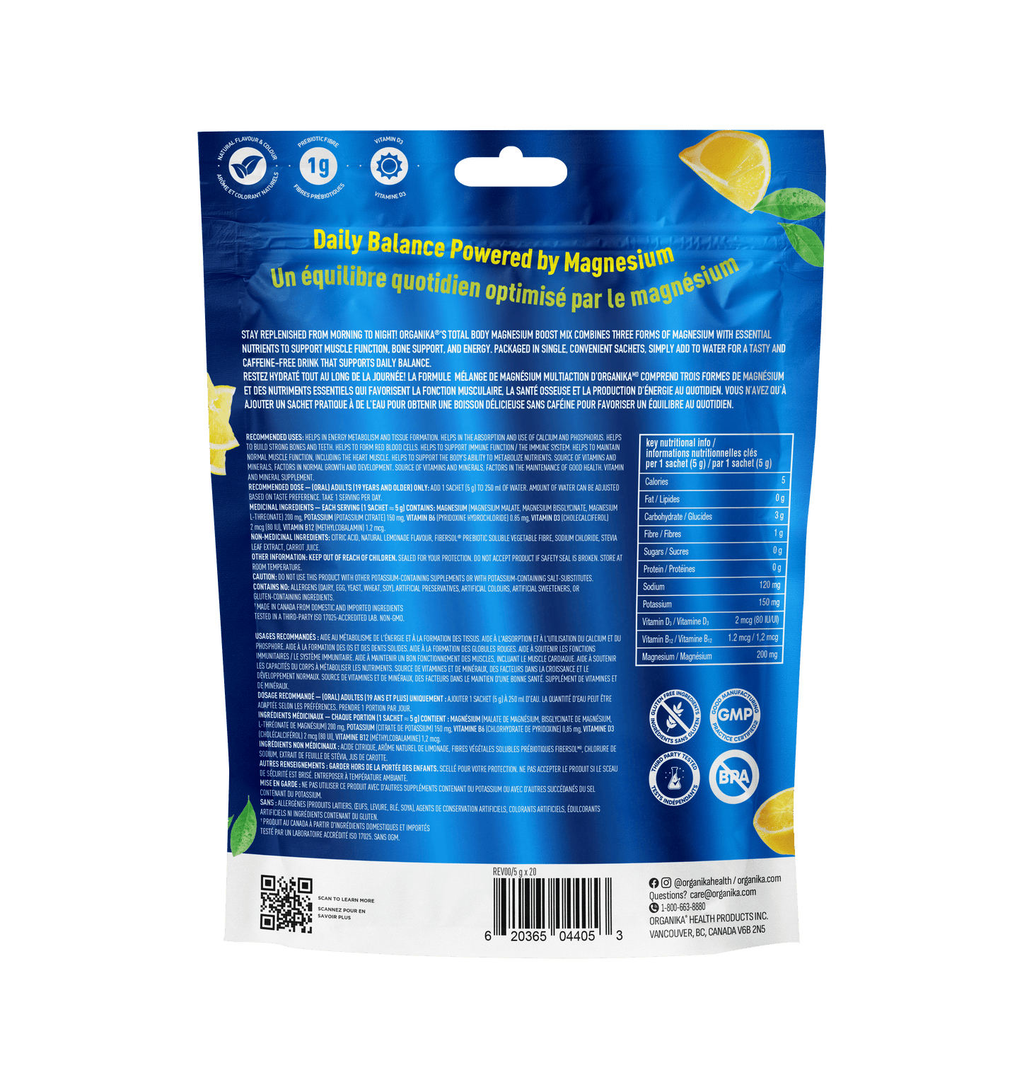 Total Body Magnesium Boost - 20 Pack - Organika Health Products