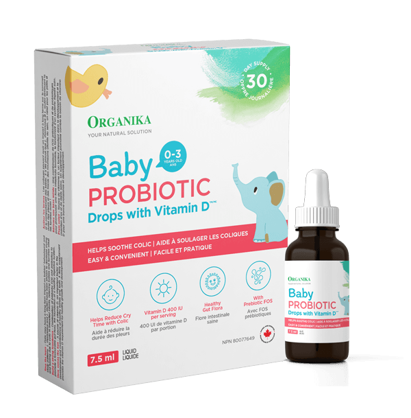 Baby Probiotic Drops with Vitamin D | Organika Health Products