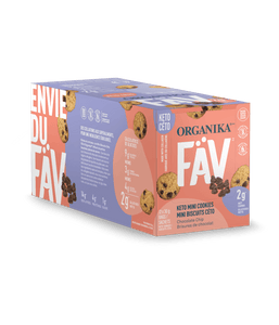 FÄV Keto Mini Cookies - Chocolate Chip 30g Sachet - Box (12 x 30g sachets) - Organika Health Products
