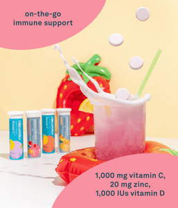 Instant C, D, Zinc Immunity Effervescent - Watermelon - Single Tube - Organika Health Products